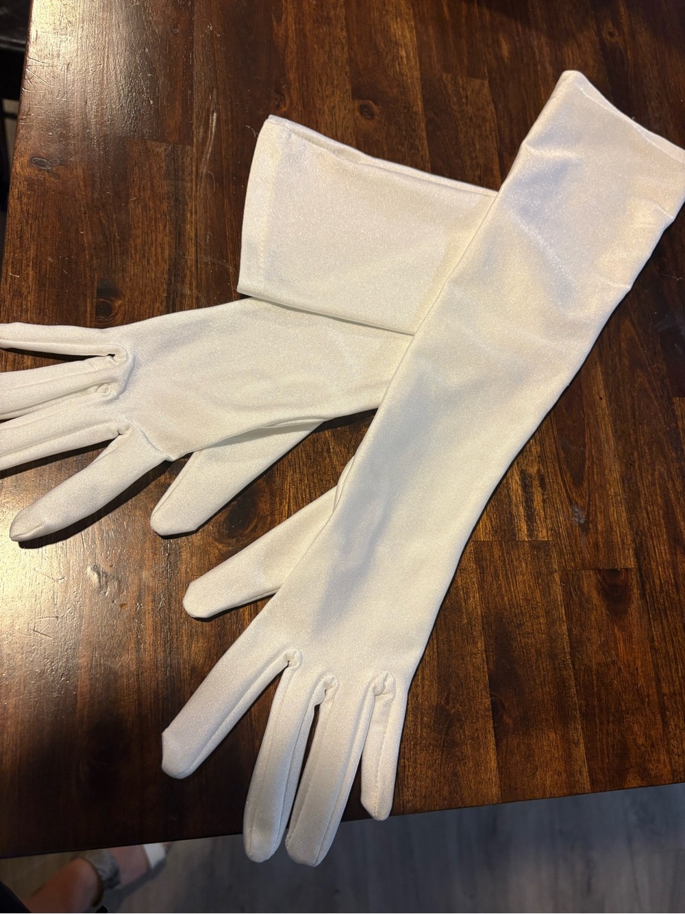 White Satin Opera Gloves - Long Formal Gloves
